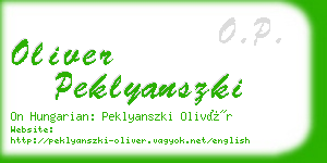 oliver peklyanszki business card